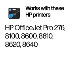 HP 951 Cyan 700 sider Blæk CN050AE